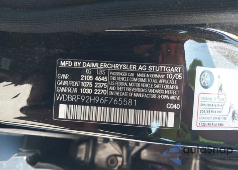 2006 Mercedes-Benz C 280 Luxury 4Matic z USA, uszkodzony, nr VIN WDBRF92H96F765581